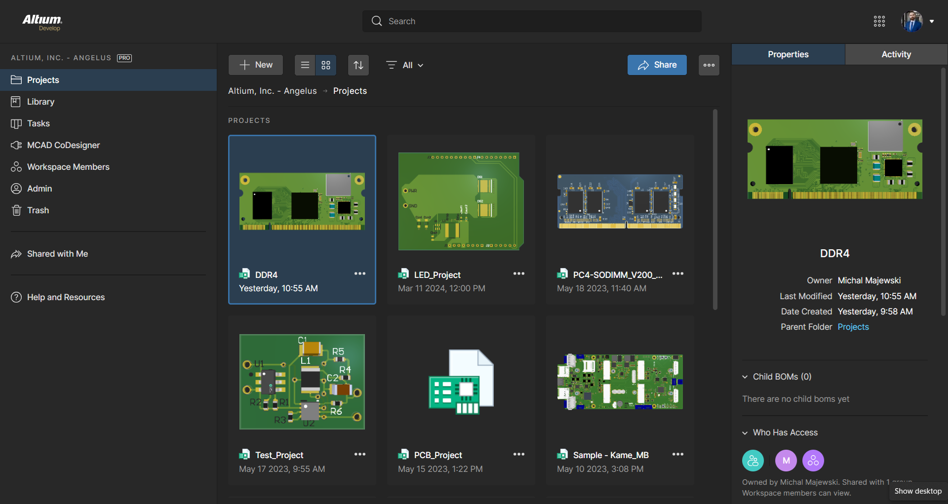 screenshot of Altium Develop